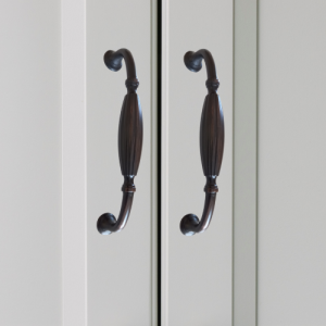 Vintage Drape ORB Handle Pull - 3165 - Ambient light coloured cabinet doors.
