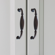 Vintage Drape ORB Handle Pull - 3165 - Ambient light coloured cabinet doors.